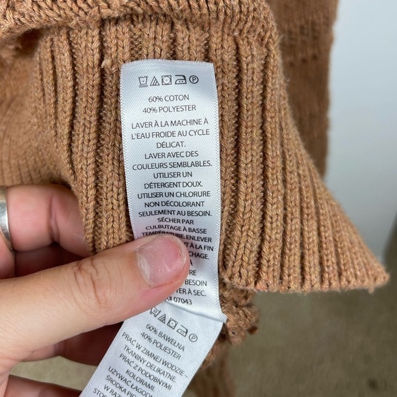 Cupcakes and Cashmere Chunky Knit High-Low Pullover Sweater Top WOMENS XL Brown - Picture 4 of 5